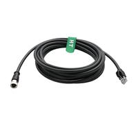 HangTon Cavo Ethernet M12 a 8 pin con codifica X femmina a RJ45 CAT5e per automazione industriale, attuatore, sensore, interruttore di rete Profibus, router PLC, SF/UTP, nero, 5 m
