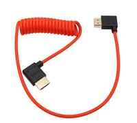 HangTon Cavo HDMI 8K 4K 60p per fotocamera ATOMOS Ninja Inferno Portkeys SmallHD Cine Ultra Indie Sony A7M4 A7SIII Canon C300 GH7 Z8, angolo destro sinistro tipo A HDMI 2.1 rosso intrecciato avvolto