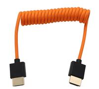 HangTon Cavo HDMI 8K 4K per ATOMOS Ninja V Shinobi, Sony A7RV A7IV FX30, Canon C70, BMPCC 6K Pro, Lumix S5II G9, Fujifilm X-H2S, Portkeys BM5 LH7P FEELWORLD, arancione intrecciato a spirale