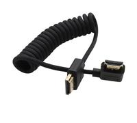 HangTon Cavo HDMI ad alta velocità per ATOMOS Ninja V Shinobi, Sony Canon Lumix Nikon Blackmagic TV Laptop proiettore PS5 Xbox FEELWORLD Portkeys nero intrecciato a spirale, angolo retto a dritto 8K