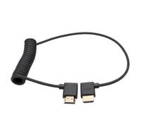 HangTon Cavo HDMI ad angolo sinistro, 8K 60p 4K 120p per fotocamera Atomos Ninja V, Lumix S5II GH5, Sony A7S3 A7RV A7IV Canon C70 Z9, FEELWORLD BMD, tipo A HDMI 2.1, intrecciato a spirale, 50 cm