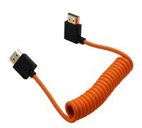 HangTon Cavo HDMI ad angolo sinistro, 8K60 4K120, sottile, per ATOMOS Ninja V a Sony FX3 FX9 A9 A1 A7RV A7IV A7SIII, Lumix G9M2 GH5S GH6 S1, Nikon Z8, Canon C70 R5 Mark II, arancione intrecciato a