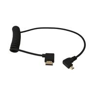 HangTon Cavo Micro HDMI a 90 gradi 4K 8K per Lumix S9, Sony A7R V ZV-E10, Canon R6 R5, ATOMOS Ninja V Ultra Shinobi Monitor, ad alta velocità, flessibile, nero, spirale 50 cm