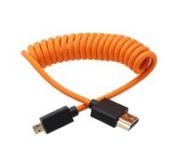 HangTon Cavo Micro-HDMI a HDMI 4K 8K Raw per Atomos Ninja V Ultra, Sony ZV-E10II A7C2 A7RIV A6700 Canon R50 R6 R5C R10 Lumix S5 S9 G100 Fujifilm X-T50 Tipo A D Intrecciato Arancione 30 cm
