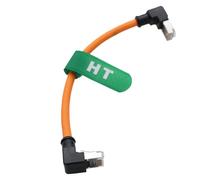 HangTon Cavo patch di rete Gigabit Ethernet RJ45 per EtherCAT Profinet Machine Vision Industrial GigE Camera Internet Router LAN Stampante Computer Switch Server PoE, 20 cm, Arancione, Angolato verso