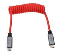 HangTon Cavo USB-C, 20 Gbps, ricarica rapida 100 W, display 4K 60p, per Sony A7iv FX30 FX6 Samsung SSD esterno Canon R5 R6 ZCAM registrazione video, iPhone 16/17, PC, monitor, rosso a spirale