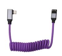 HangTon Cavo USB di tipo C a 90 gradi, USB3.2 4K 20Gbps 100W 9V3A 20V5A per Sony A7IV FX6 A7C, fotocamera Canon R6ii, Samsung SSD, telefono, monitor, computer PC, viola a spirale