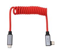 HangTon Cavo video di alimentazione dati da USB-C a USB tipo C 20Gbps PD 100W 4K60 per iPhone 15 16 17 R5C R6ii A7C FX30 A1 BMPCC ZCAM fotocamera Samsung SSD Laptop Monitor ad angolo retto rosso