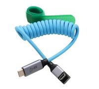 HangTon Cavo video di alimentazione dati USB Tipo C 20Gbps 100W 4K60 per SSD T7 BMPCC 4K 6K Go Pro ZCAM R5C R6II A7C FX3 Camera iPhone15 Phone Laptop HD Monitor ad angolo retto 30cm