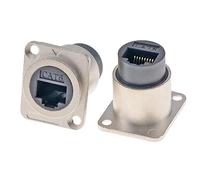 HangTon Confezione da 5 connettori RJ45 impermeabili da pannello per paratia, rete Ethernet Cat6, cavo in linea di tipo D femmina a femmina