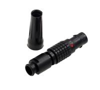 HangTon Connettore nero 1B FGG 304 a 4 pin, maschio circolare push pull cavo spina compatibile per LEMO-tipo, 22AWG 10A (4 pin, FGG nero)