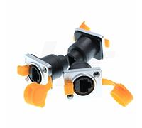 HangTon, Connettore RJ45 Impermeabile per Montaggio a Pannello, Presa Ethernet Cat5e e di Alimentazione per Chassis (Confezione da 3, Gialla)