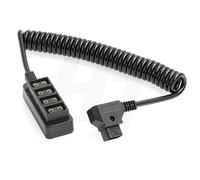 HangTon D-tap Power Splitter da 1 a 4, adattatore P-tap a spirale per montaggio a V Gold Mount Battery to Camera Monitor