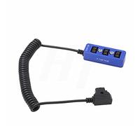 HangTon D-tap Triple Power Splitter Box, P-tap maschio a femmina montaggio a vite a 3 porte per Ronin 2, batteria con attacco a V, fotocamera Sony ARRI Alexa RED (blu e a spirale)