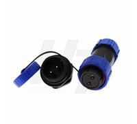 HangTon HE21 - Connettore impermeabile a 2 pin, 500 V/30 A, connettore femmina a sgancio rapido + presa maschio per montaggio a pannello