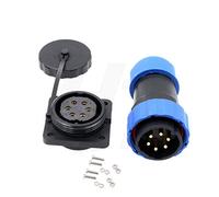 HangTon HE29 6 pin paratia connettore in plastica industriale di alimentazione impermeabile IP68 maschio femmina presa a pannello a 4 viti (6 pin 25A 380V)