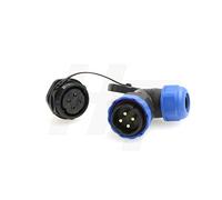 HangTon HE29 - Connettore a 4 pin AC 380 V/45 A, in plastica, impermeabile, circolare, per esterni, industriale, alimentazione elettrica, maschio, femmina, cavo angolato e spina a pannello (4 pin)