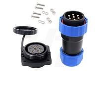 HangTon HE29 Connettore a 7 poli industriale marino elettrico in plastica per aviazione impermeabile IP68 per esterni connettore a filo presa da pannello (7 Pin 25A 380V)