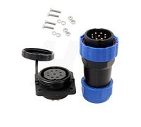 HangTon HE29 - Spina a 9 pin, montaggio a pannello, connettore maschio e femmina, impermeabile IP68, in plastica, circolare, 4 viti (9 pin, 10 A, 380 V)