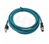 HangTon Industrial Machinery M12 4 Pin D-Code RJ45 Cavo di alimentazione Ethernet, schermato High Flex Cavo di rete impermeabile (3m)