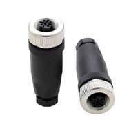 HangTon M12 4 Pin Connettore a Vite Femmina Cavo Spina Per Sensore di Automazione Industriale Profinet Ethernet/IP EtherCat, D-Coded, Potenza 250V 4A, Impermeabile 2 pz