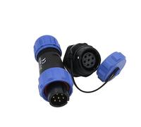 HangTon SP13 7 pin Connector 5A Power Aviation Circular Threaded Solder Rear Mount Panel Socket Plug, 18AWG Wire