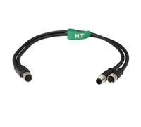 HangTon Splitter a Y a 8 pin M12 A-Code per attuatore sensore di automazione industriale Cognex Profinet, IP67 24AWG schermato in PVC, 5 m