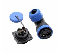 HangTon TY28 - Connettore maschio femmina a 2 pin, 45 A, presa per montaggio a pannello e spina ad angolo di 90°, connessione a vite, senza saldatura, scollegamento rapido, 28 mm, per alimentazione