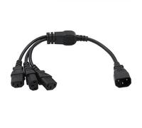 HangTon UPS PDU Computer PC Cavo sdoppiatore di alimentazione da C14 a 3 x C13 10A 250V Prolunga 60 cm / 24 pollici