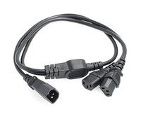 HangTon UPS PDU Computer PC Monitor Cavo di alimentazione Splitter IEC320 C14 a 2 x C13 10A 250V Cavo di prolunga 1 metro