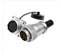 HangTon WS24 12 Pin Aviation Circolare Potenza Connettore 10A Cavo Maschio Spina + Presa Pannello Femminile Antipolvere Industrial Metal Shell