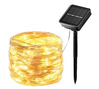 hangyiwei Luci Solari da Giardino Esterno, 17 m 150 LED Catena Luminosa Esterno Solare 8 Modalità Luci Esterno Decorative Per Patio, Cortile, Festa, Matrimonio
