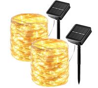 hangyiwei Luci Solari da Giardino Esterno, 26 m 240 LED Catena Luminosa Esterno Solare 8 Modalità Luci Esterno Decorative Per Patio, Cortile, Matrimonio, Festa 2 Pacchi