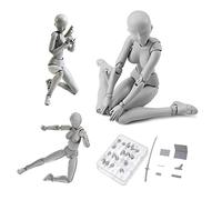 Haniforever Manichino per artisti, modello per disegno artistico, action figure, stop motion con giunti, corpo umano per schizzi, pittura, decorazione (grigio, femminile)