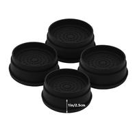 HANIHUA Set di 4 rialzi per mobili da 2,5 cm, colore nero, resistenti, rotondi, impilabili, per letto, 5,1 cm o 7,6 cm, per tavolo, divano, scrivania, rialzi regolabili per telaio del letto