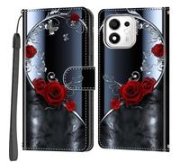 Haninsuze Custodia per Honor 600 Smart, Farfalla Argento | Pelle PU, 3 porta carte, portafoglio libro flip, Folio Stand View, magnetico, multi-pattern cover, cordino