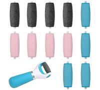HANIUTTY 12 Pezzi Rullo Ricariche Compatibile con Scholl, Extra Esfoliante, 3 Tipi di Rugosità Ricambi per Lima Piedi Ricariche per Testine a Rullo di Ricambio