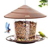 Hanizi Mangiatoia per uccelli da appendere, a prova di scoiattolo, per esterni, decorazione da giardino e cortile (marrone)