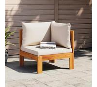 HANJIEFACAI Acacia Wood Garden Corner Sofa with Cushions Outdoor Patio Furniture Modular Sectional Set for Terrace Balcony Relaxation Comfortable Seating