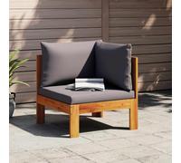 HANJIEFACAI Acacia Wood Outdoor Corner Sofa with Cushions, Modular Garden Furniture Set for Patio, Terrace, Balcony, Durable Weather Resistant Lounge Seating with Removable Washable Covers