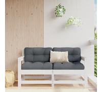 HANJIEFACAI Divani Angolari da Giardino 2 Pezzi Set in Legno Massello di Pino Bianco per Esterno, Modulare Comfortevole per Terrazza Giardino Patio con Design Rustico