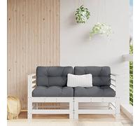 HANJIEFACAI Divani Angolari Giardino 2 Pezzi con Cuscini in Legno Massello di Pino Bianco per Esterno, Set Salotto Modulare per Terrazza Patio con Design Rustico e Comfortevole