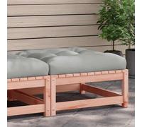 HANJIEFACAI Douglas Solid Wood Garden Ottoman with Cushion, Outdoor Patio Footrest Stool, Modular Seating Bench with Slatted Design for Terrace, Balcony, Maximum Load 110kg