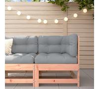 HANJIEFACAI Douglas Wood Corner Sofa with Cushions, Outdoor Modular Garden Patio Furniture Set, Weather Resistant Solid Wood Frame, Comfortable Seating for Terrace
