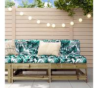 HANJIEFACAI Garden Modular Sofa Set 2pcs Impregnated Pine Wood Outdoor Furniture for Patio Terrace Comfortable Seating Weather Resistant Design
