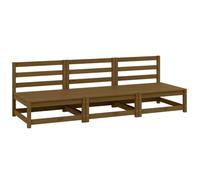 HANJIEFACAI Garden Modular Sofa Set 2pcs Solid Pine Wood Outdoor Lounge Furniture Amber Brown Patio Seating for Relaxation and Socializing