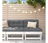 HANJIEFACAI Garden Modular Sofa Set 2pcs White Solid Pine Wood Outdoor Patio Furniture for Terrace, Balcony and Backyard with Comfortable Seating Experience