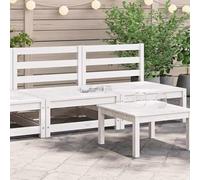 HANJIEFACAI Garden Sofa Set 2 Seater Without Armrests, Solid Pine Wood Outdoor Bench, White Patio Furniture for Terrace, Balcony, Backyard, 70x70x67cm
