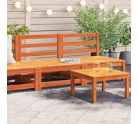 HANJIEFACAI Garden Sofa Set 2 Seater Wooden Outdoor Bench Pine Wood Armless Patio Furniture Brown Wax 70x70x67cm Weather Resistant Modular Design