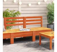 HANJIEFACAI Garden Sofa Set 2pcs Brown Waxed Solid Pine Wood Armless Patio Bench Outdoor Furniture for Terrace Backyard Relaxation with Slat Design